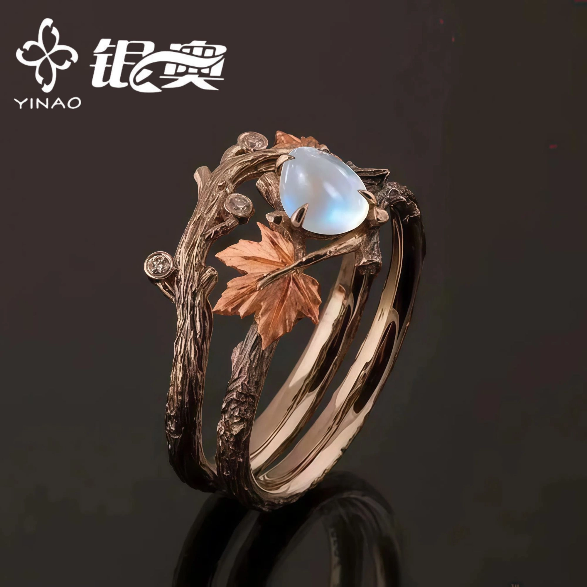 枫叶月光创意小戒指-汇聚千年易学精髓,尽在知蛛玄机